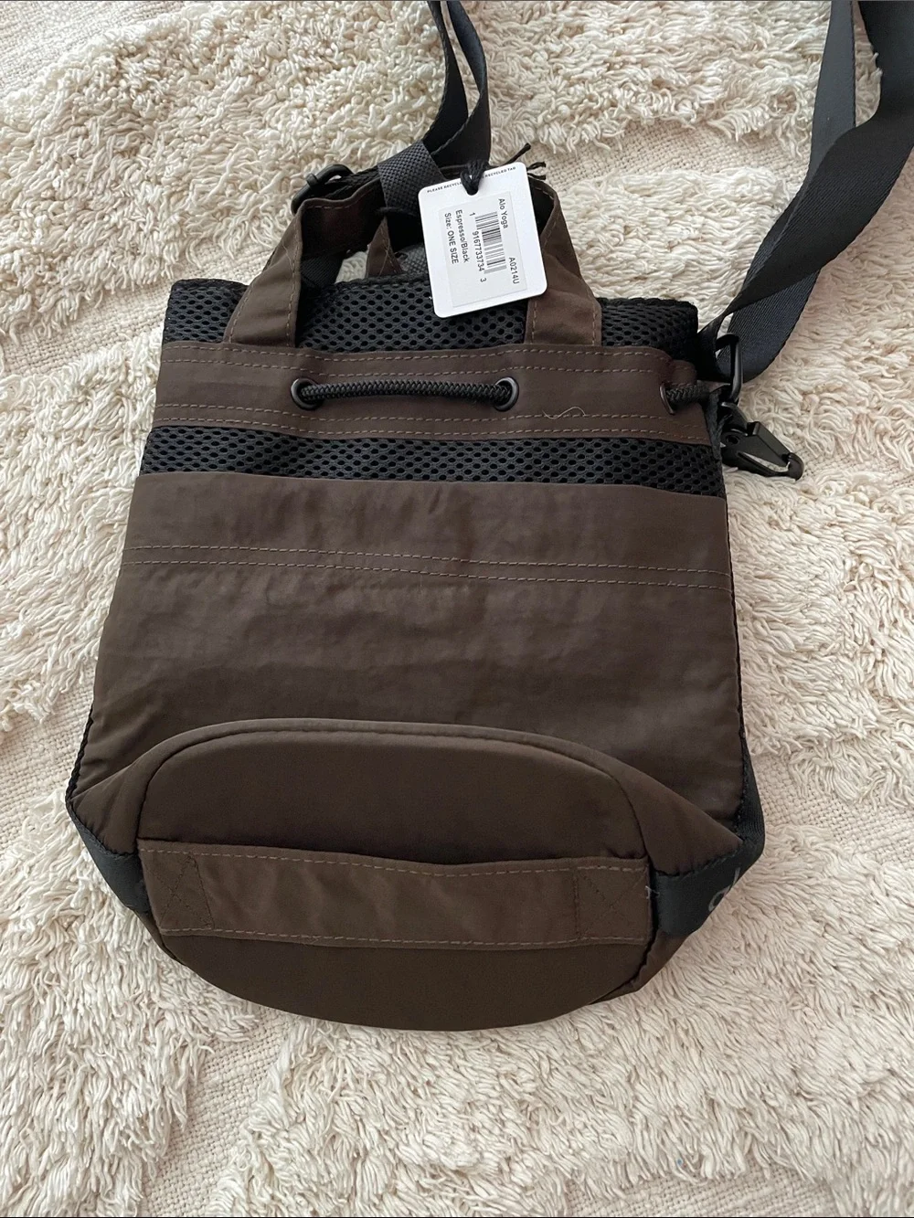 NWT Alo yoga espresso black bucket bag crossbody brown authentic